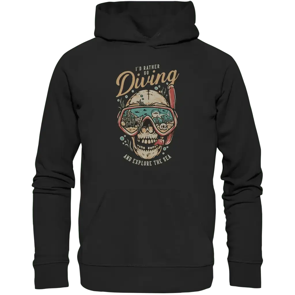 i’d rather go diving - Organic Hoodie - Black / XS - Hoodies