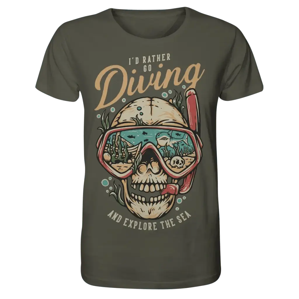 i’d rather go diving - Organic Shirt - Khaki / XS