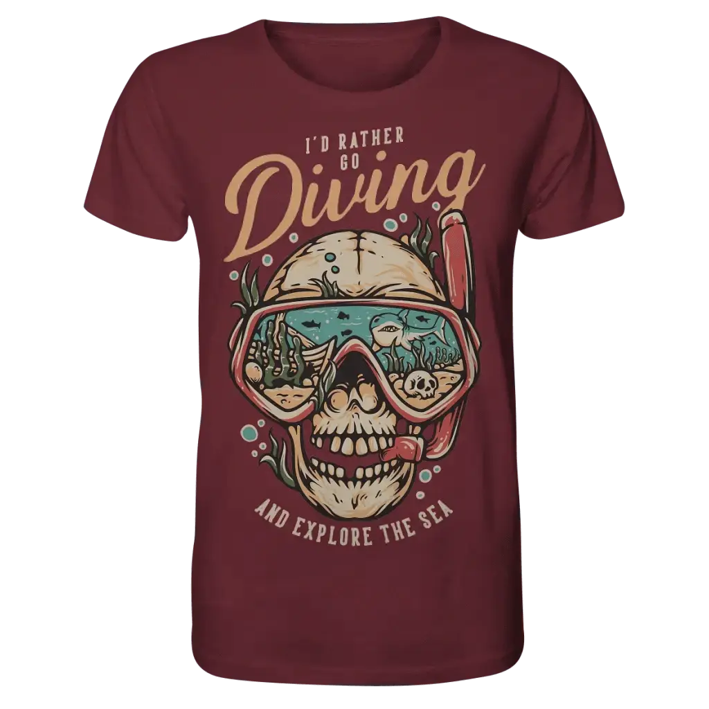 i’d rather go diving - Organic Shirt - Burgundy / XS