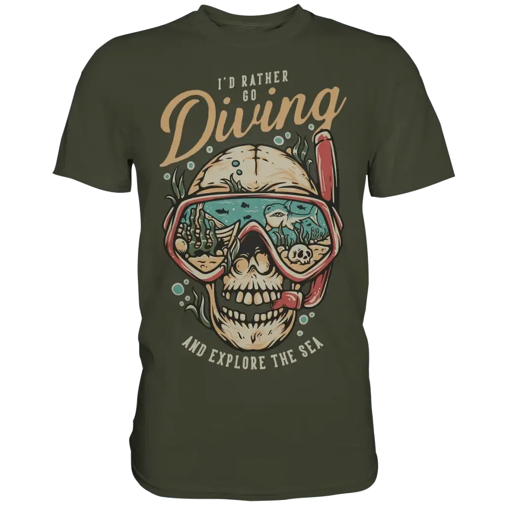 i’d rather go diving - Premium Shirt - Urban Khaki / S