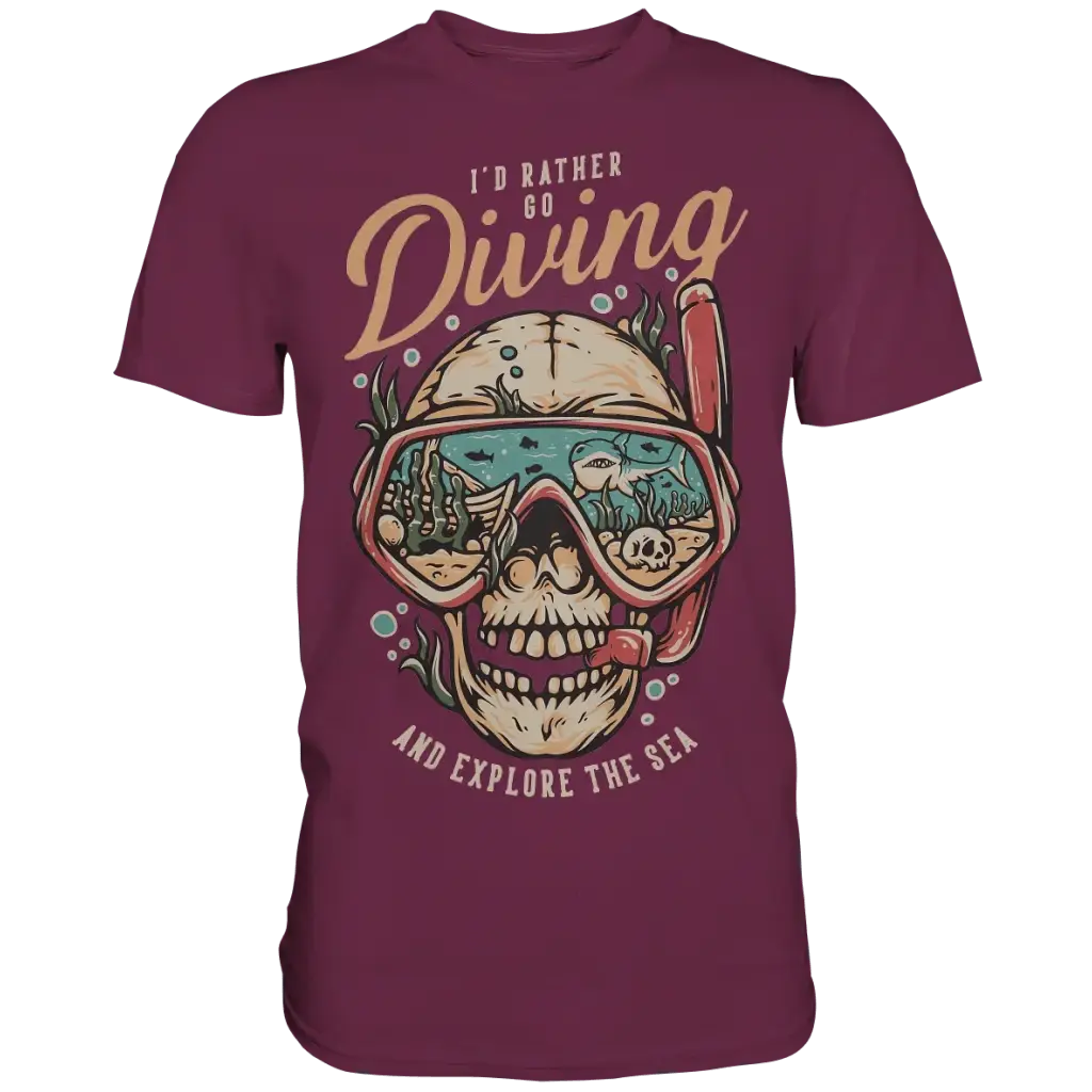 i’d rather go diving - Premium Shirt - Burgundy / S