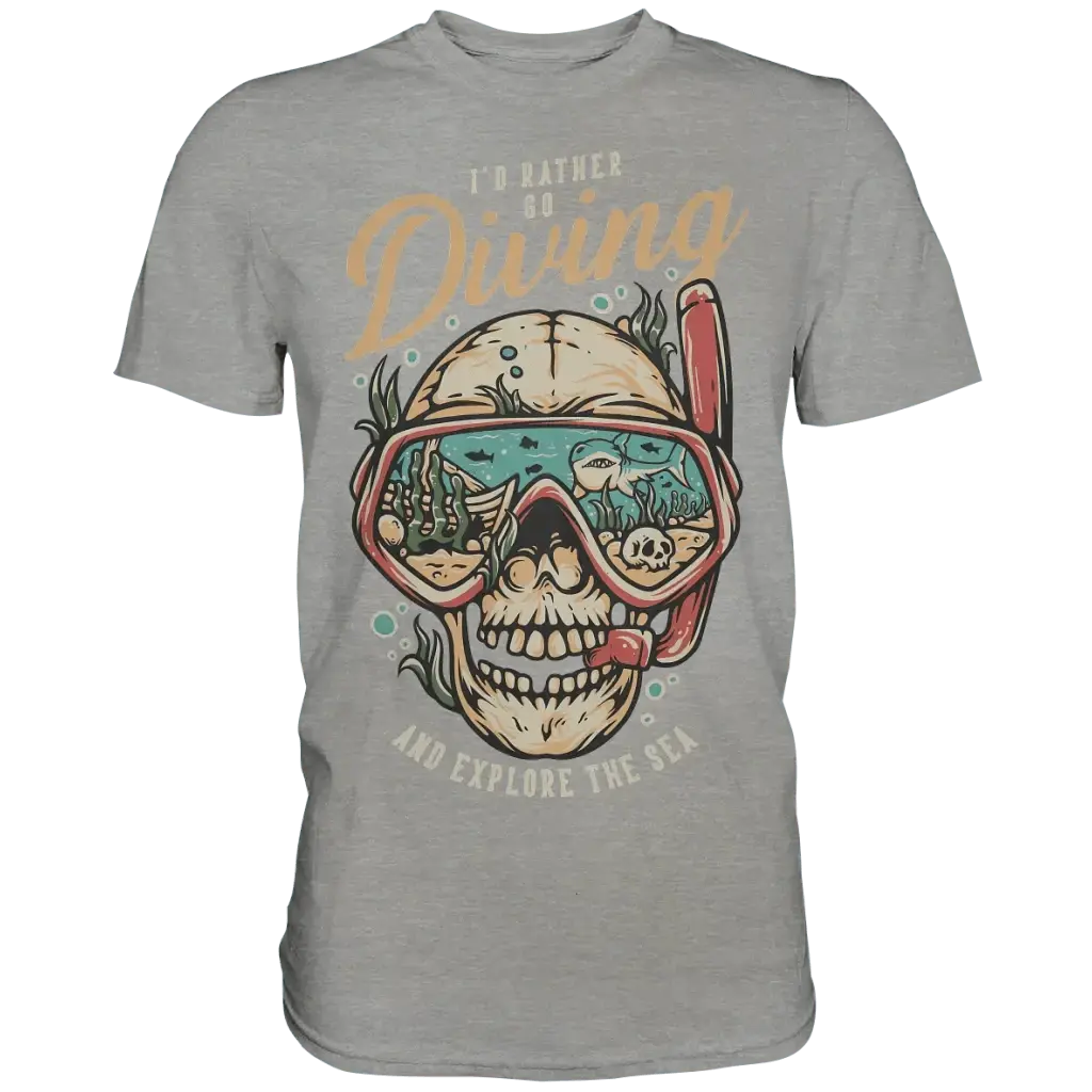 i’d rather go diving - Premium Shirt - Sports Grey