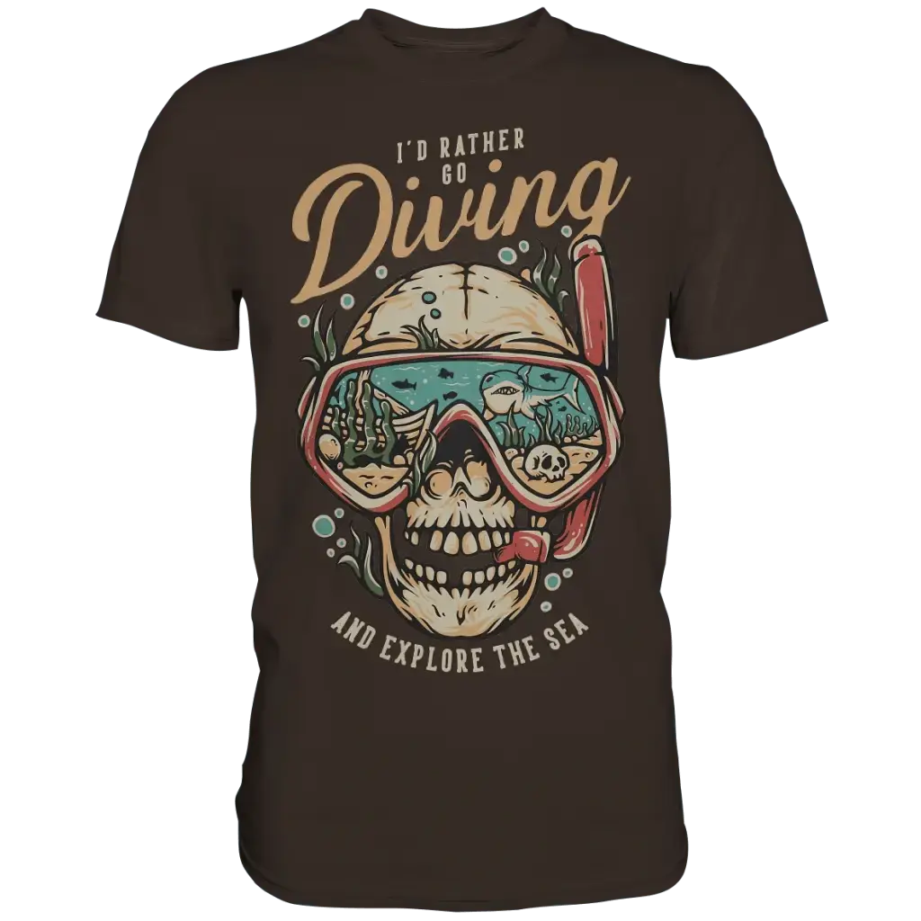 i’d rather go diving - Premium Shirt - Brown / S