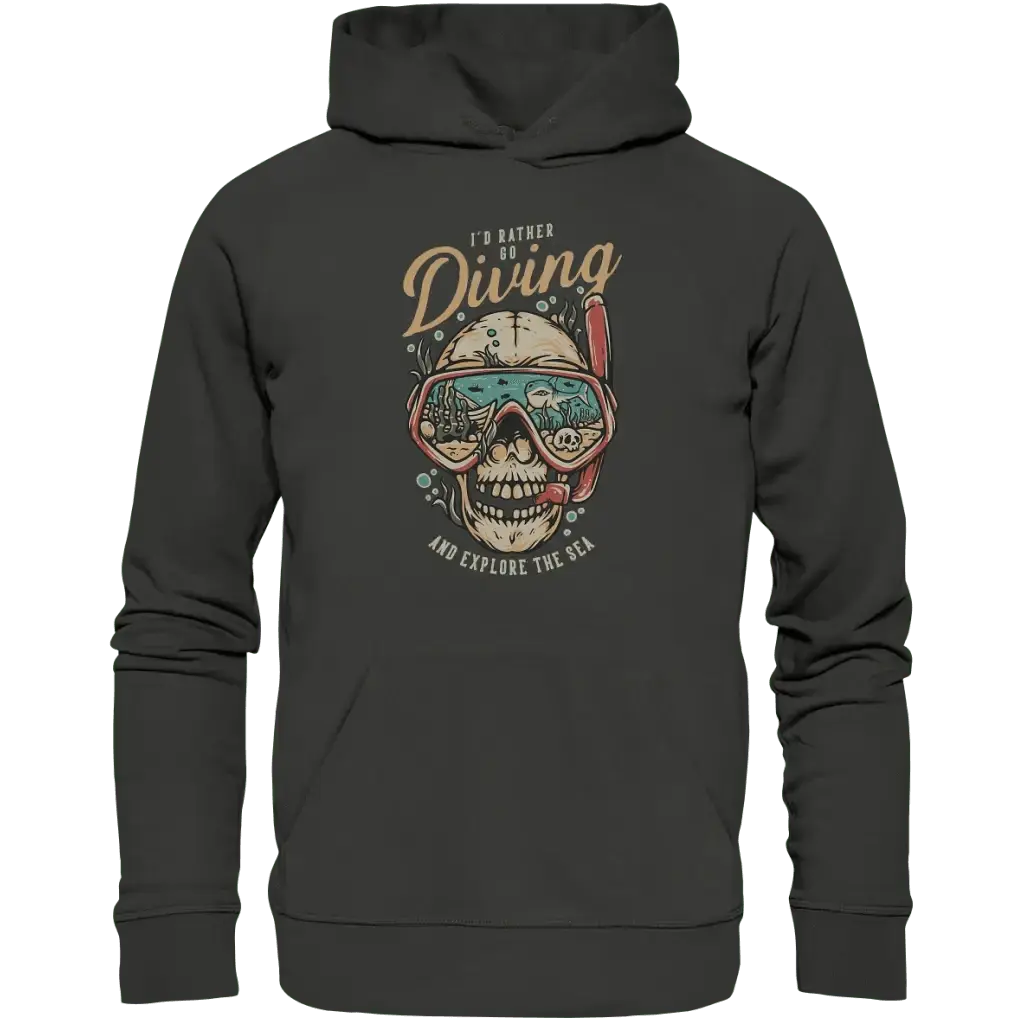 i’d rather go diving - Premium Unisex Hoodie - Charcoal / S