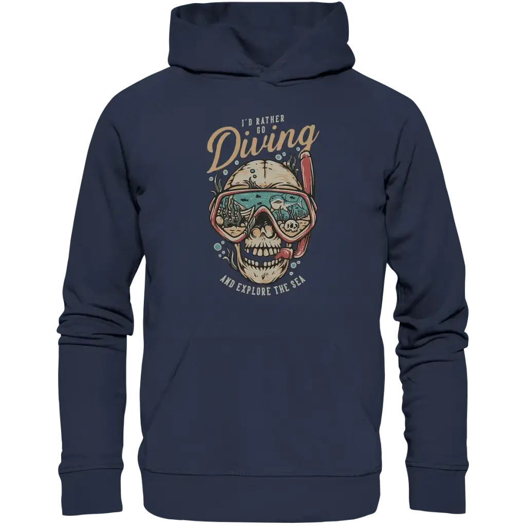 i’d rather go diving - Premium Unisex Hoodie - Deep Navy