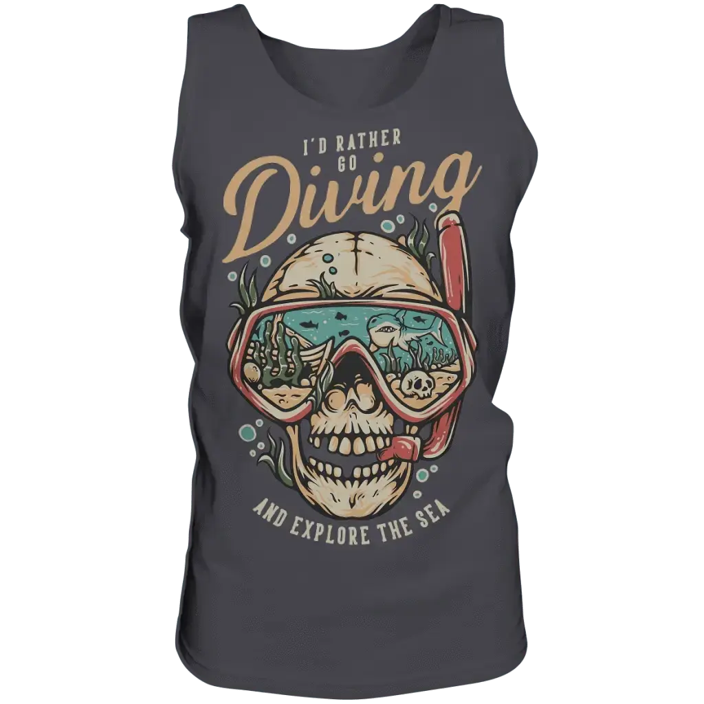 i’d rather go diving - Tank-Top - Charcoal / S - Tank-Tops