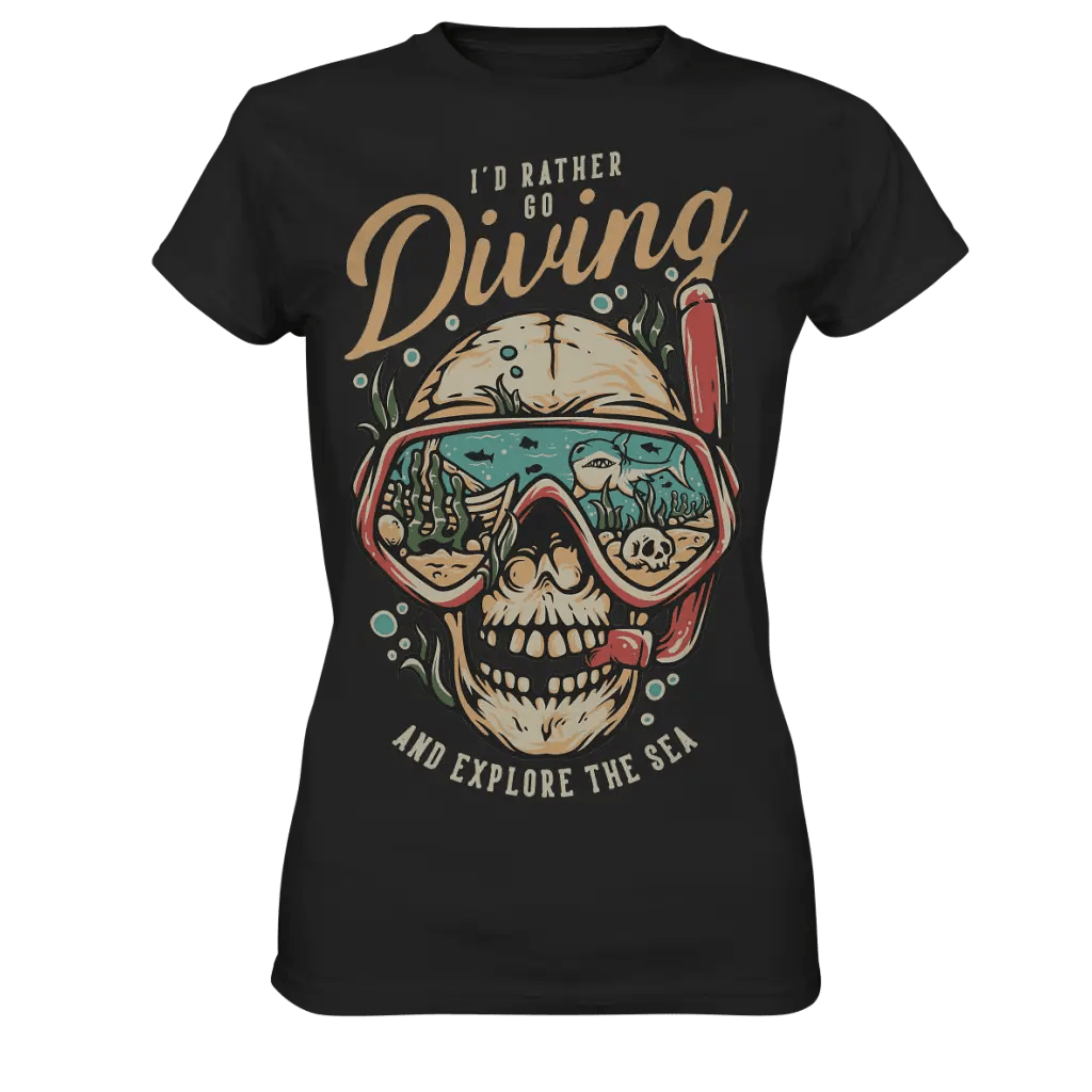 i’d rather go diving - Ladies Premium Shirt - Black / XS