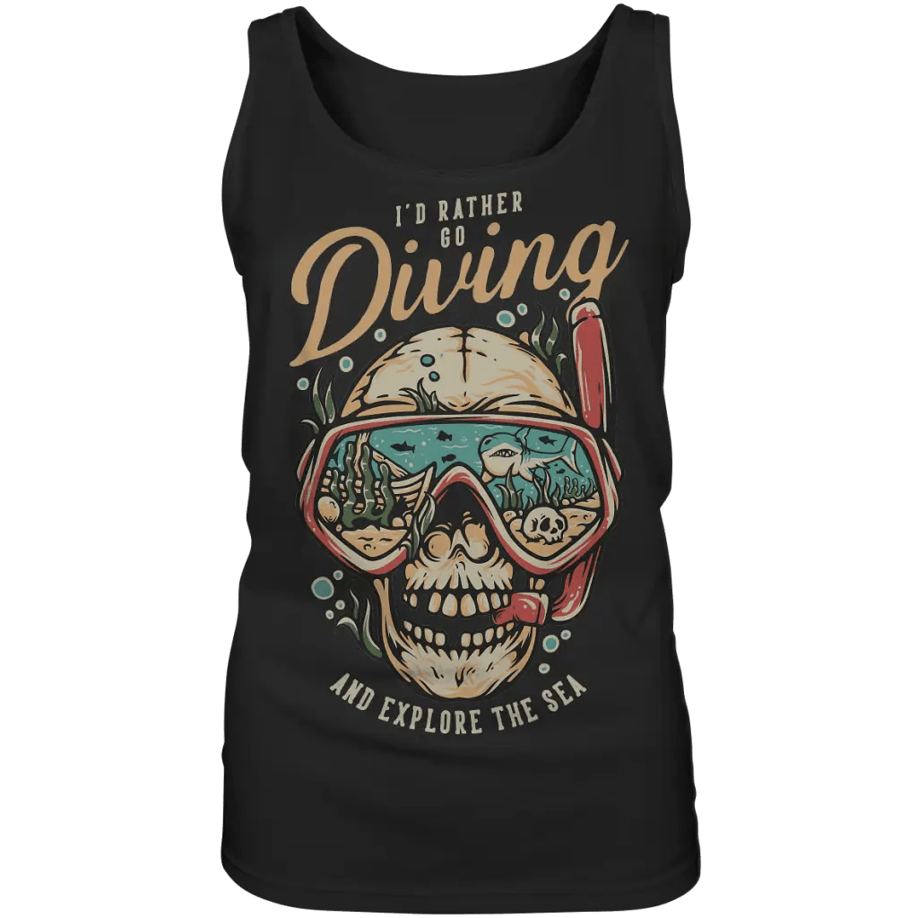 i’d rather go diving - Ladies Tank-Top - Black / S