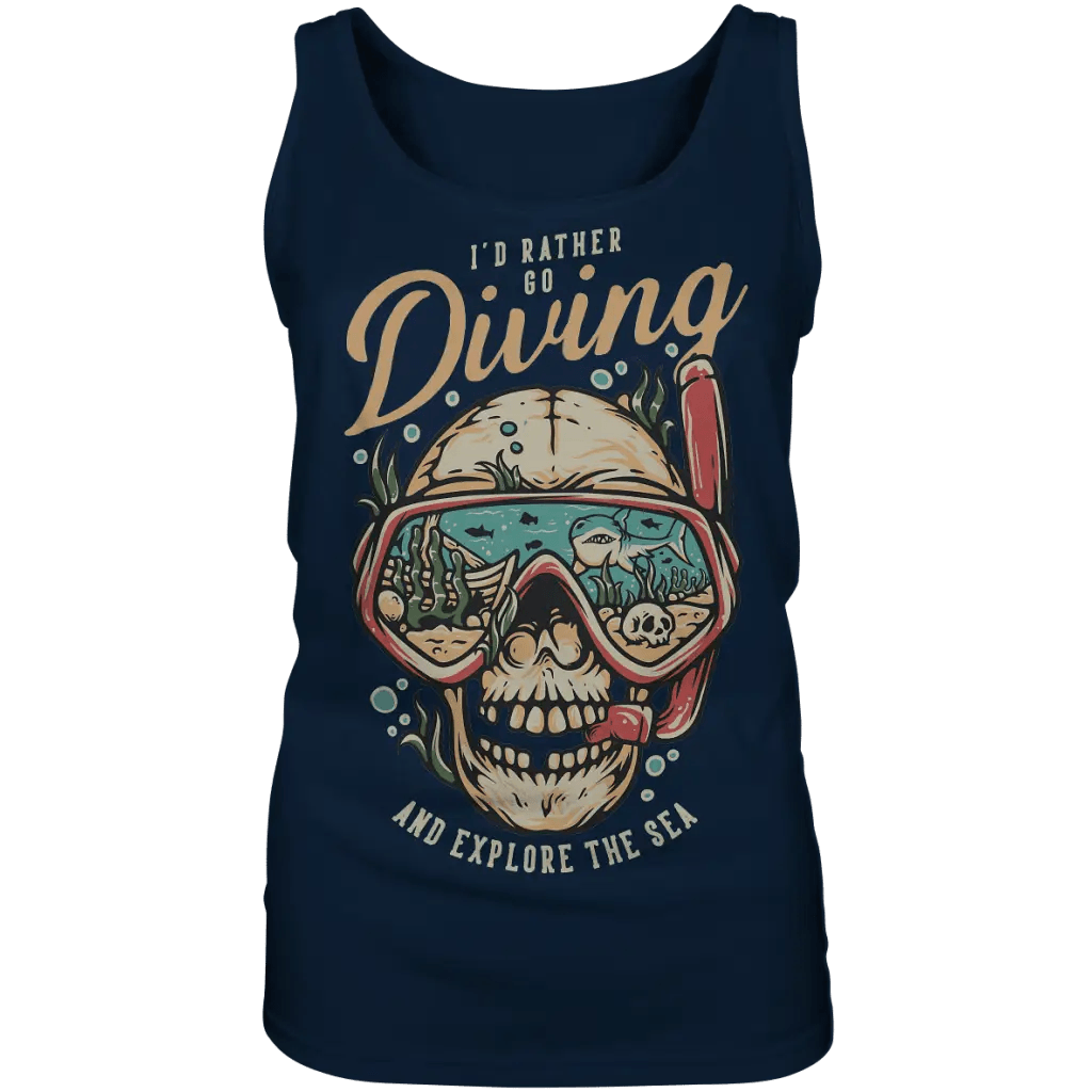 i’d rather go diving - Ladies Tank-Top - Navy / S