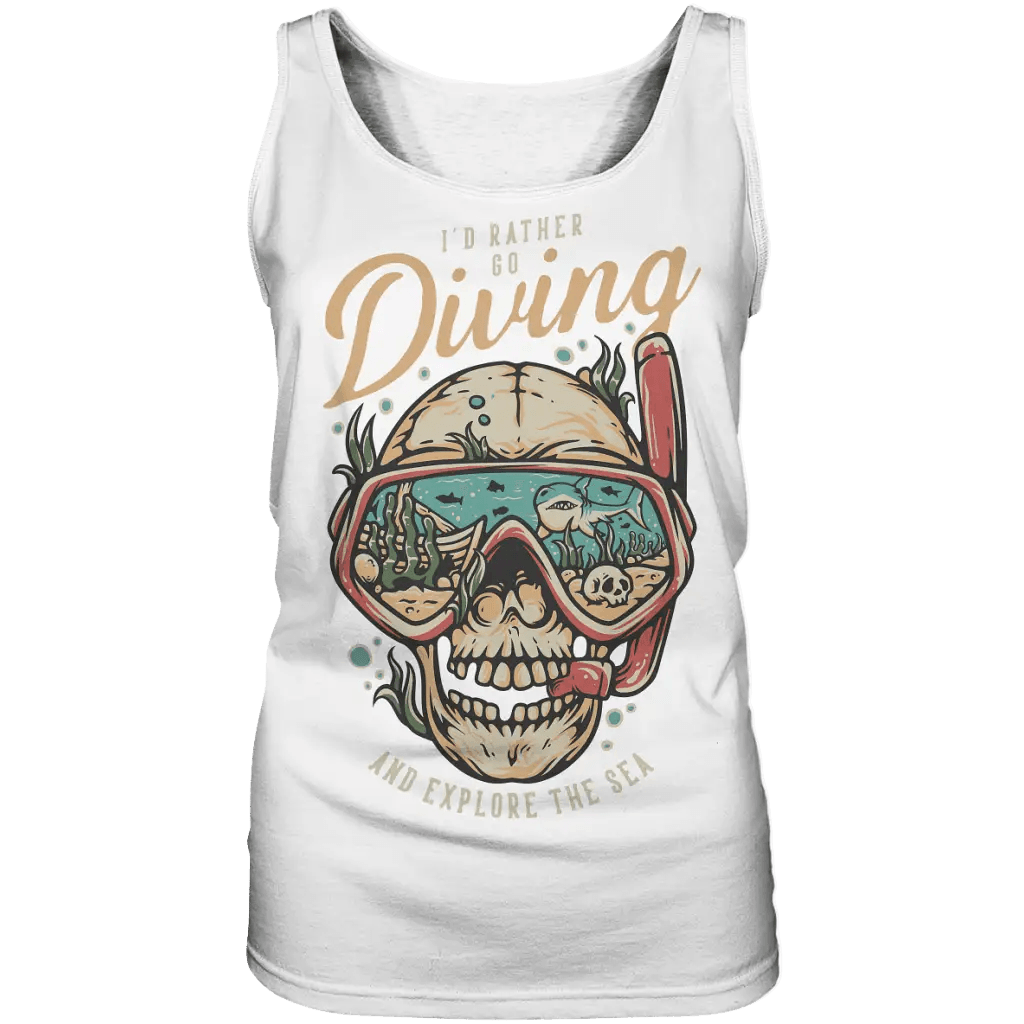 i’d rather go diving - Ladies Tank-Top - White / S