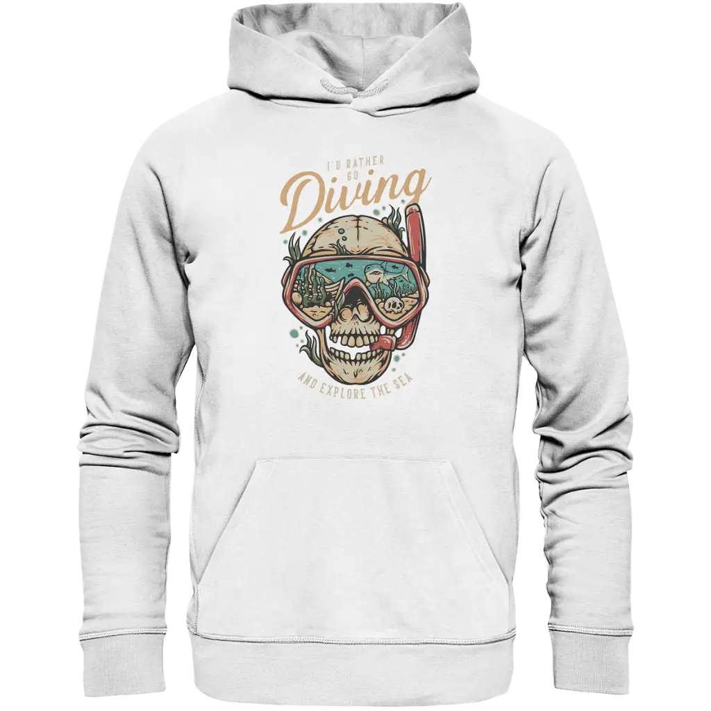 i’d rather go diving - Organic Hoodie - White / XS