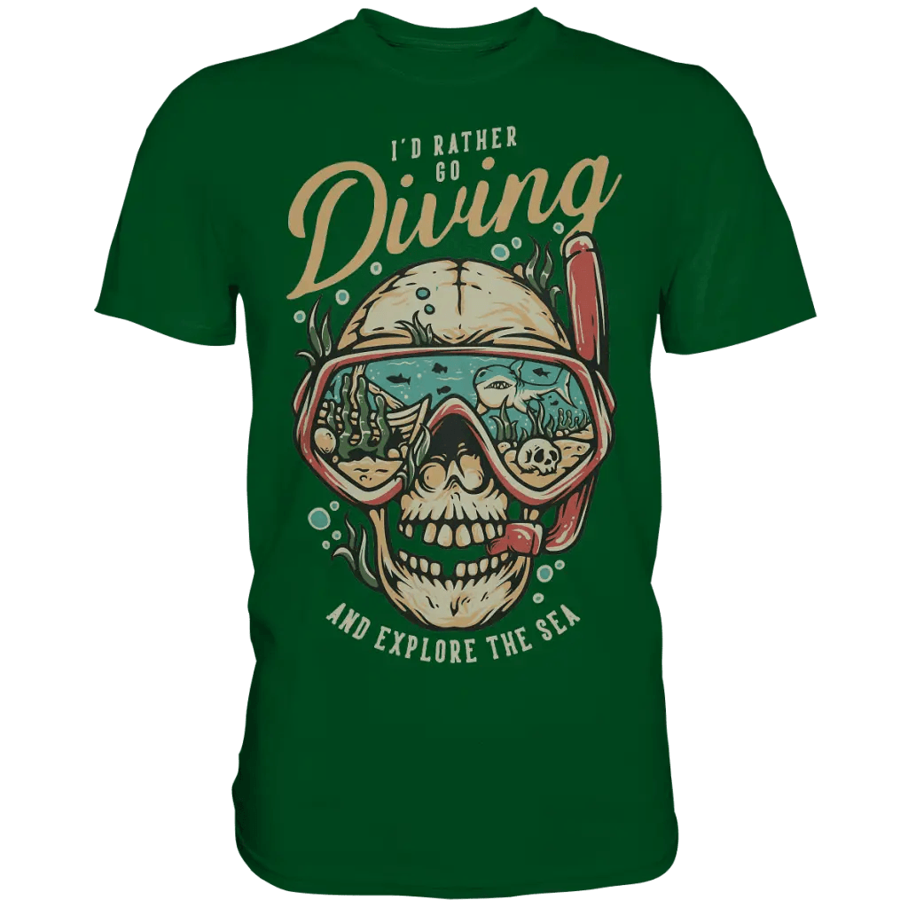i’d rather go diving - Premium Shirt - Bottle Green / S