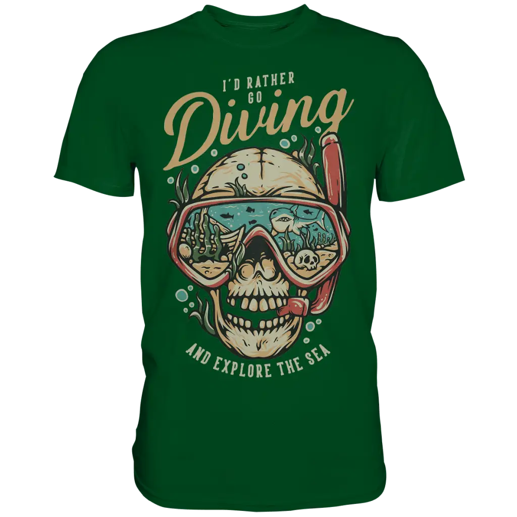 i’d rather go diving - Premium Shirt - Bottle Green / S