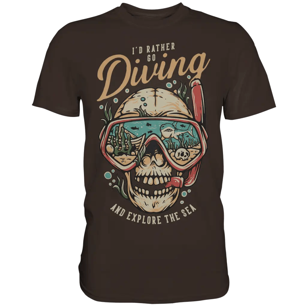 i’d rather go diving - Premium Shirt - Brown / S