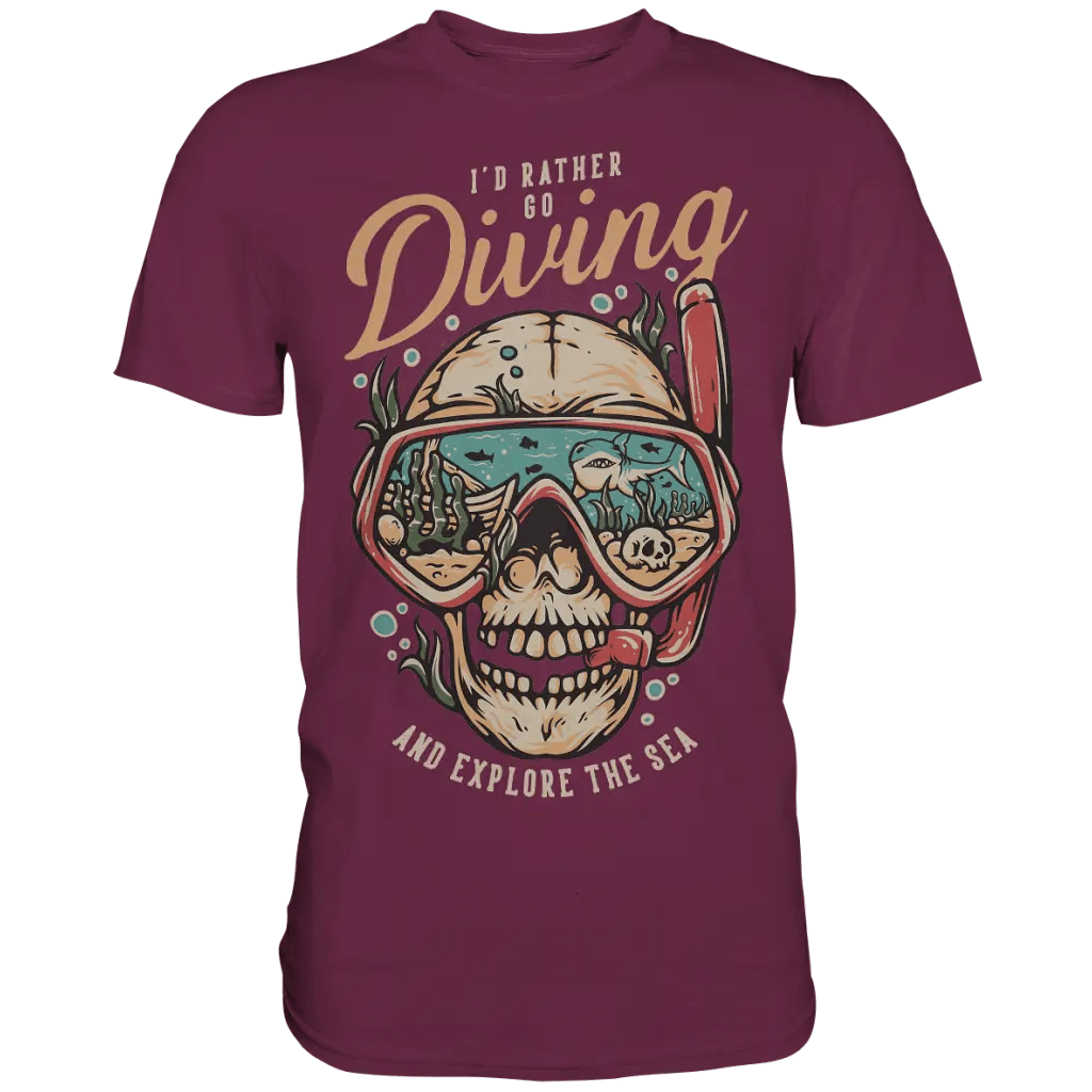 i’d rather go diving - Premium Shirt - Burgundy / S