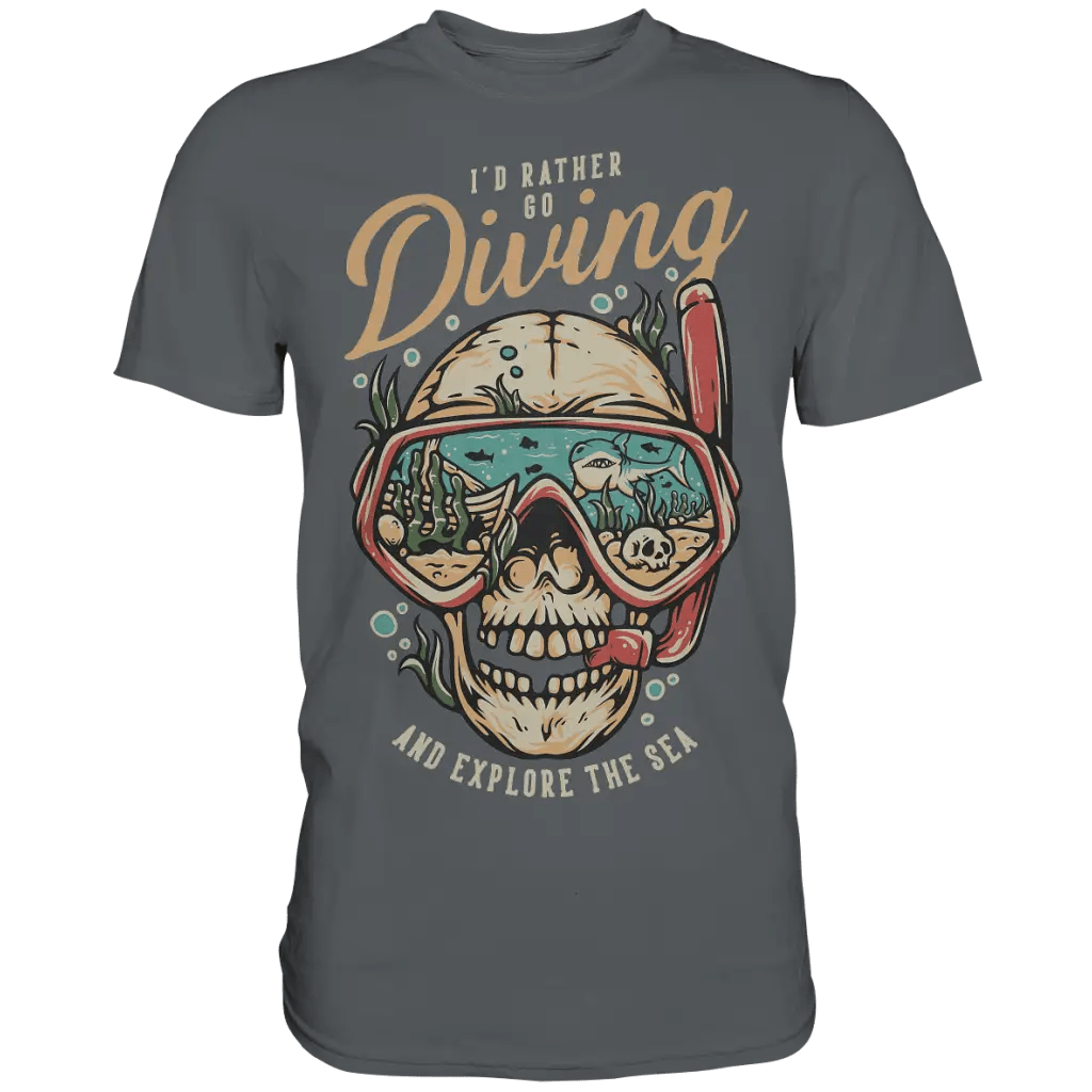 i’d rather go diving - Premium Shirt - Dark Grey / S