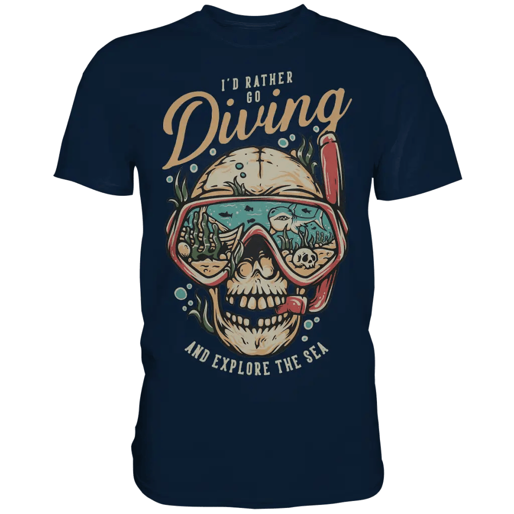 i’d rather go diving - Premium Shirt - Navy / S