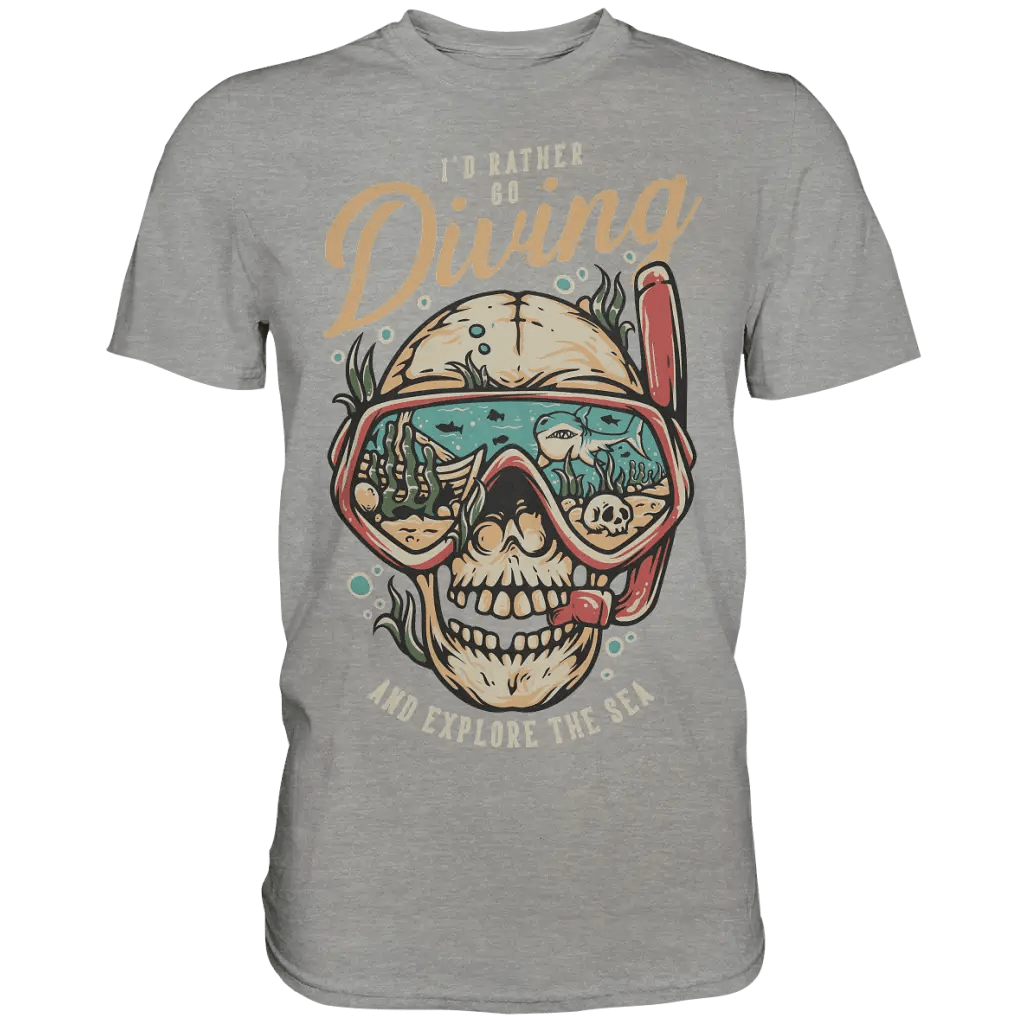 i’d rather go diving - Premium Shirt - Sports Grey (meliert)