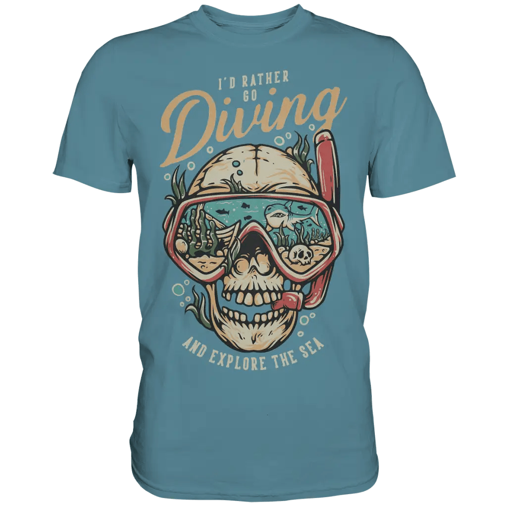 i’d rather go diving - Premium Shirt - Stone Blue / S