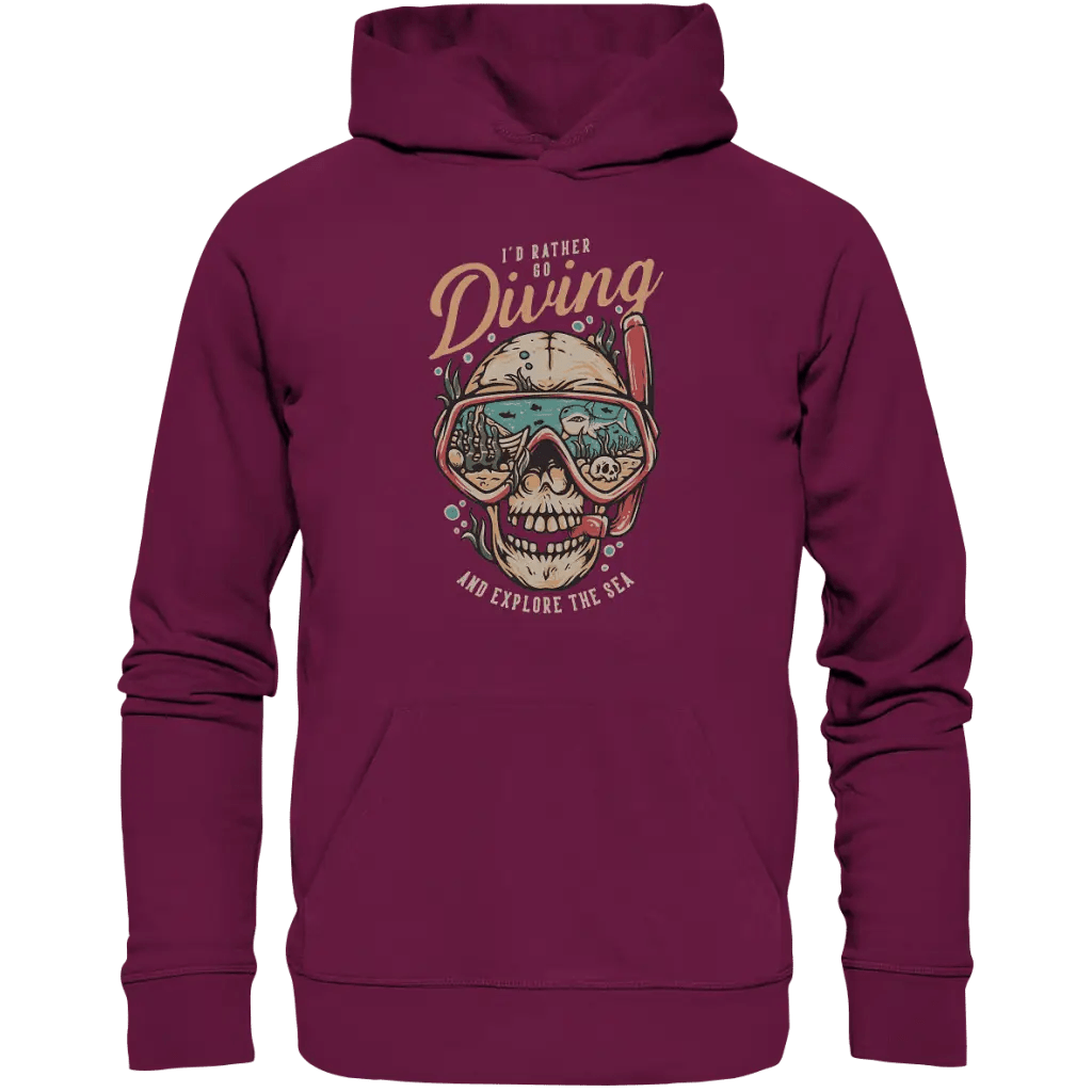 i’d rather go diving - Premium Unisex Hoodie - Burgund / S