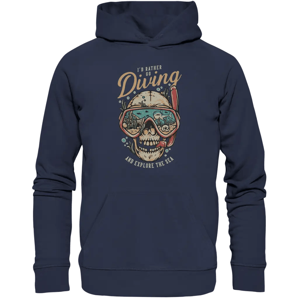 i’d rather go diving - Premium Unisex Hoodie - Deep Navy / S