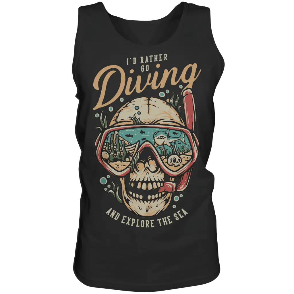 i’d rather go diving - Tank-Top - Black / S