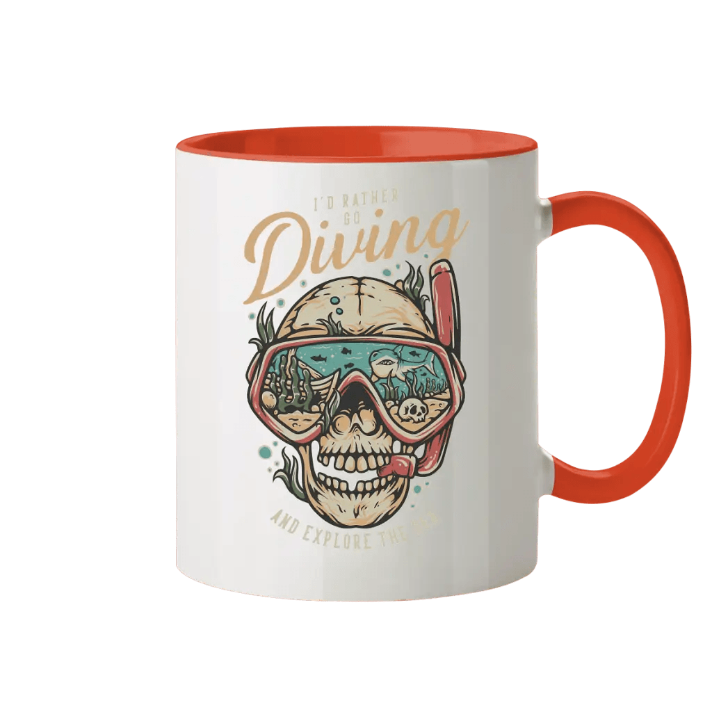 Id rather go diving - Tasse zweifarbig - Orange / 330ml