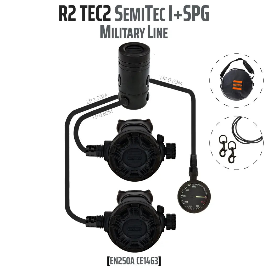 Tecline R2 TEC2 SemiTec-Set 1 mit Finimeter - Military Line - Tauchwerkstatt.eu