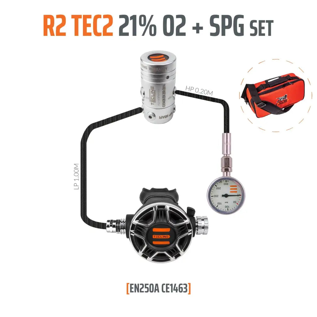 Tecline R2 TEC2 Stage-Set für max. 21 % Sauerstoff - Tauchwerkstatt.eu