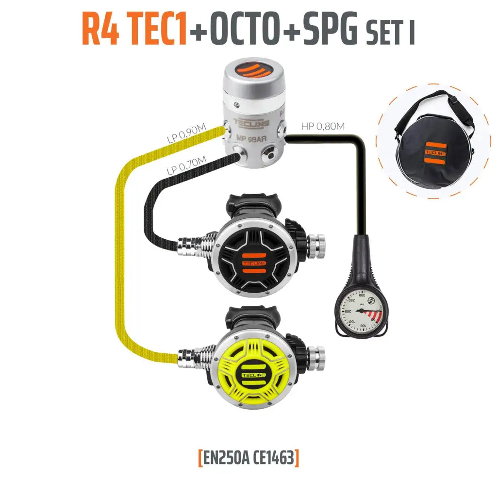 Tecline R4 TEC1 Set 1 (Regler + Oktopus + Finimeter) - Tauchwerkstatt.eu