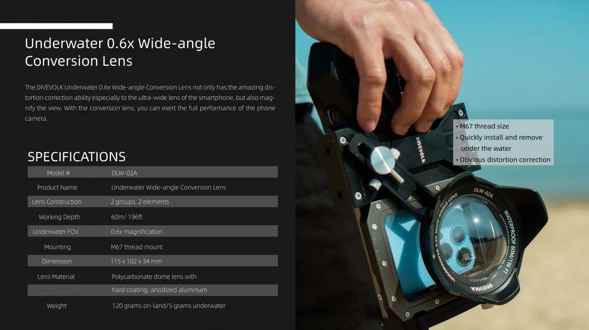 DiveVolk Underwater Wide Angle Conversion Lens