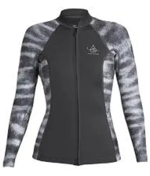 Womens OR Axis Top L/S Front Zip 2mm - Tiger Shark - 4